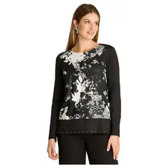 LORENZO DI PONTTI - Polera Estampada Mujer Negro