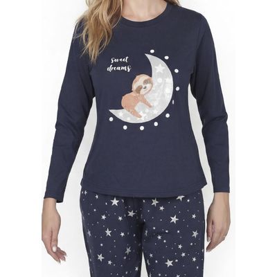 Imagen 2 del producto Pijama de mujer Algodón 601604M-AZU