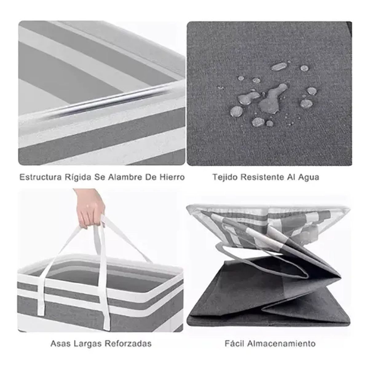 GENERICO - Cajas Organizadoras 75L Impermeables Tela Gris