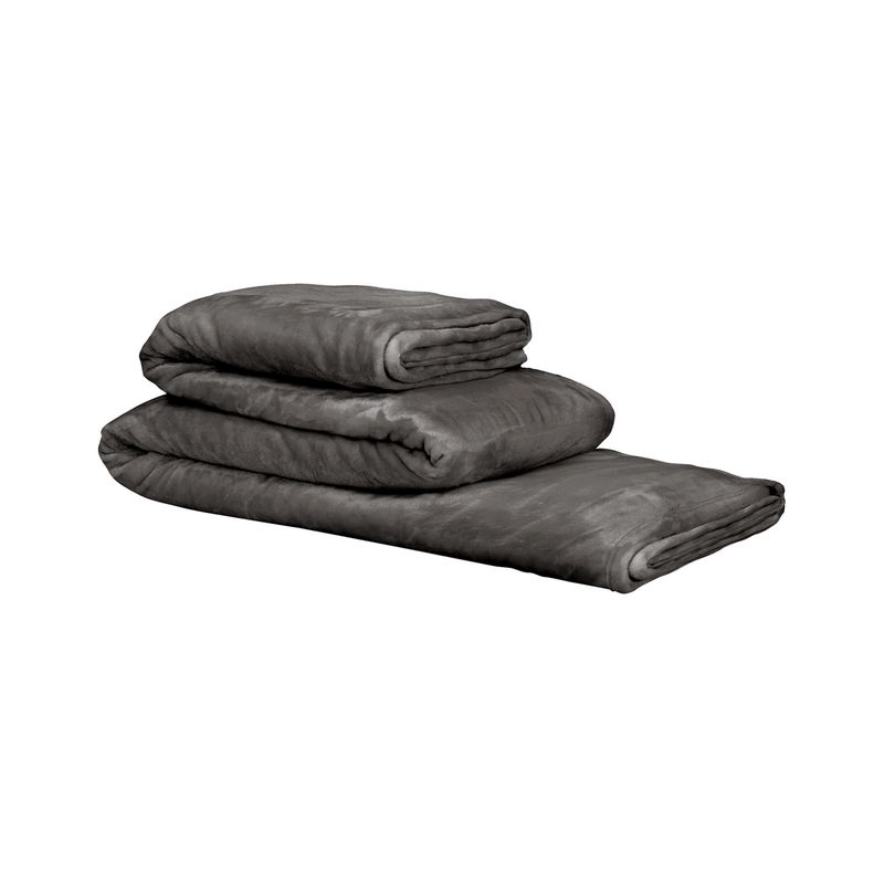 FABRICS - Frazada Flannel Básica Gris Fabrics