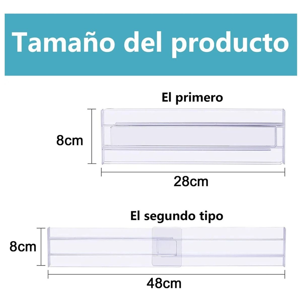 GENERICO - Divisor De Cajón Ajustable Transparente 28cm x 8cm 4 Piezas