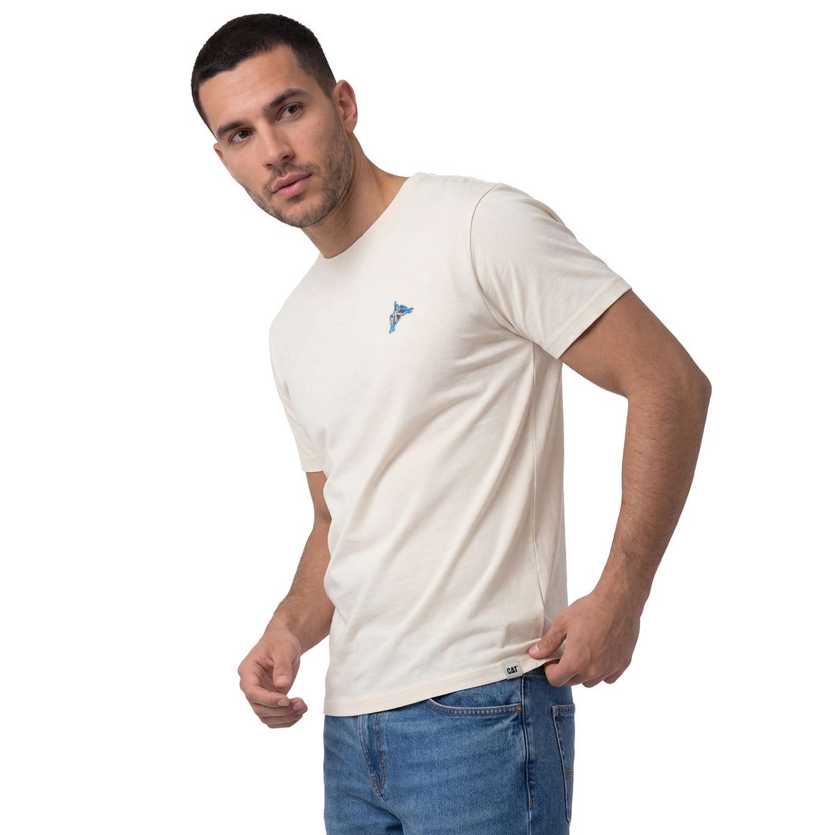 CAT - Polera Manga Corta Hombre Western Blanco CAT