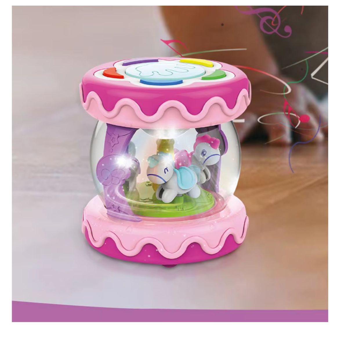 OEM - JUGUETE CARRUSEL GIRATORIO MUSICAL rosado