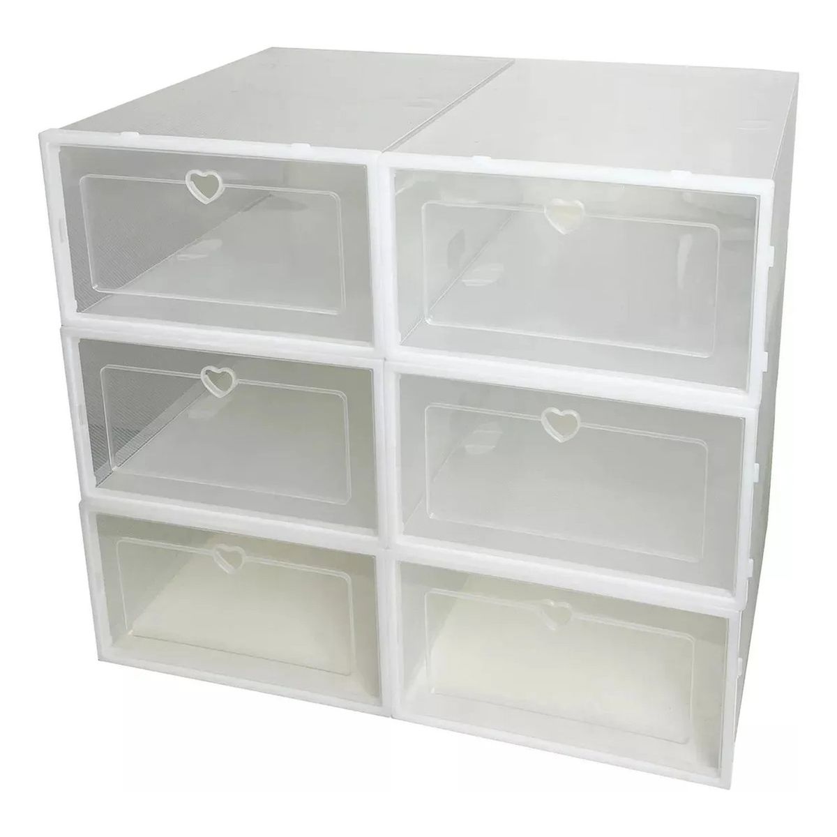 GENERICO - Organizador De Zapatos Plástico Blanco 6 Compartimentos