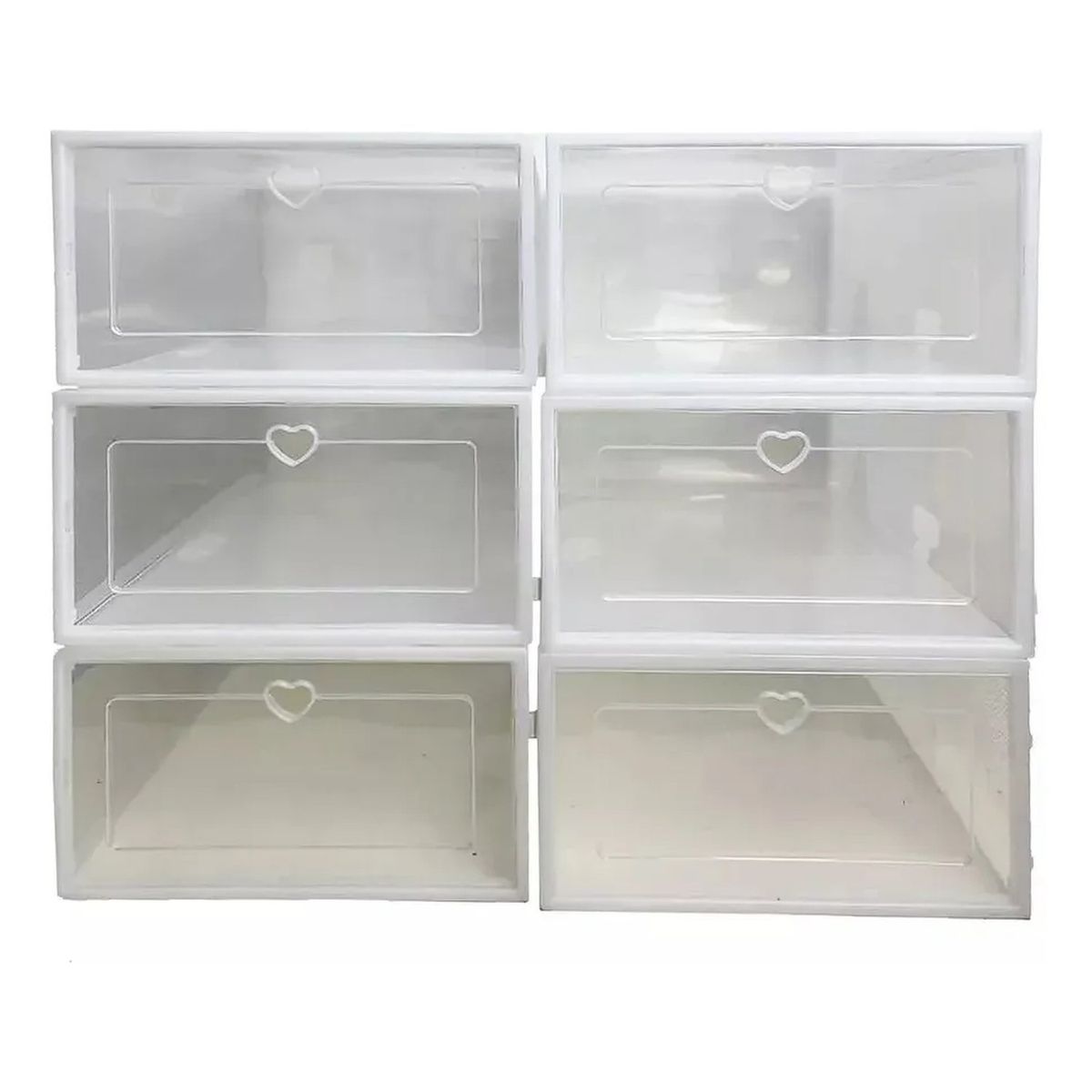 GENERICO - Organizador De Zapatos Plástico Blanco 6 Compartimentos
