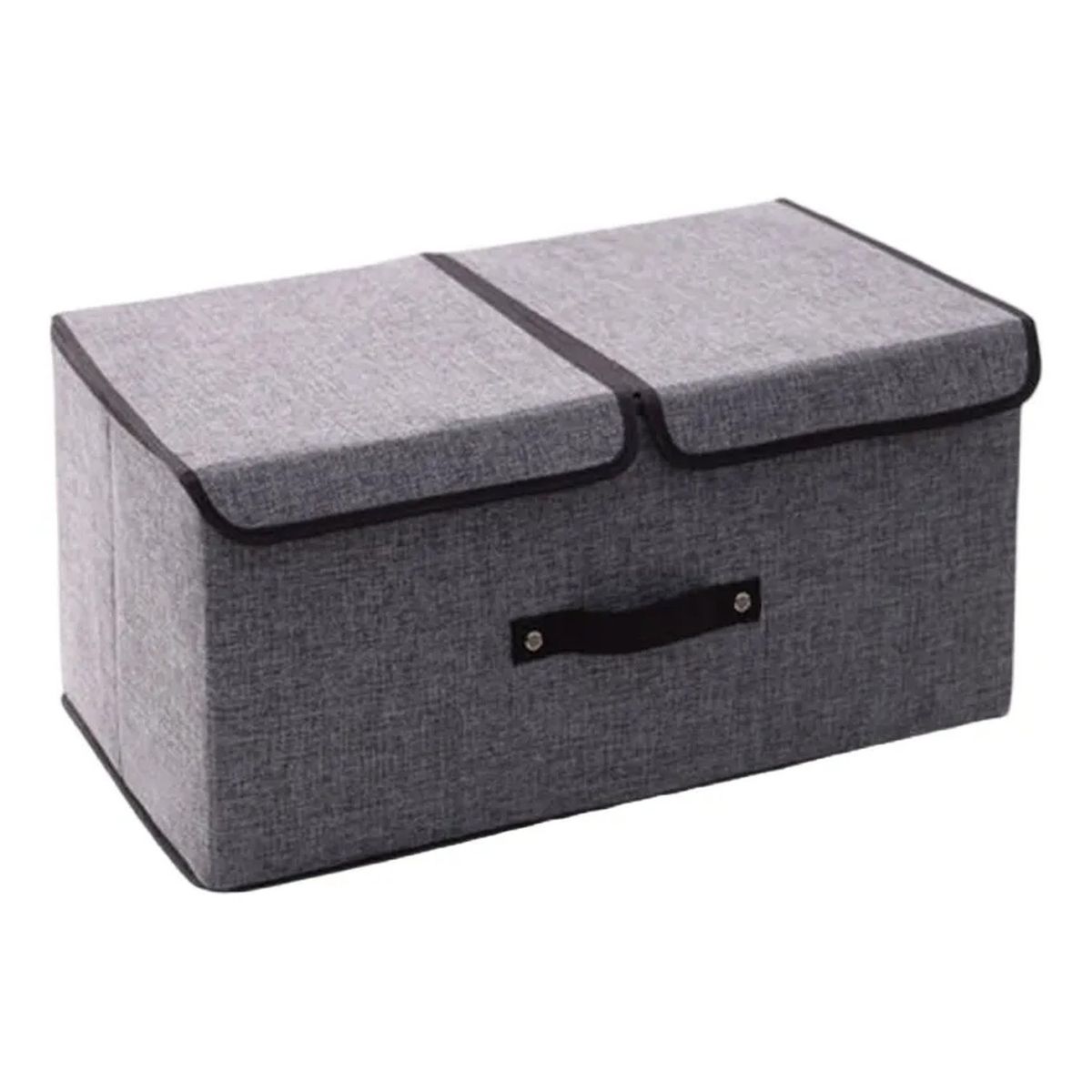 GENERICO - Caja Organizadora Tela Resistente Gris Con Tapa
