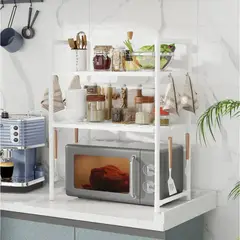 GENERICO - Estante de Cocina Multifuncional Blanco 3 Niveles para Microondas