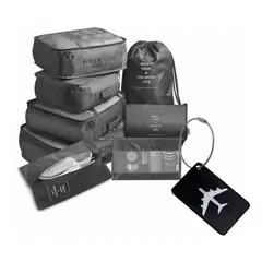 GENERICO - Set de Organizadores de Viaje Impermeables Resistentes Negros