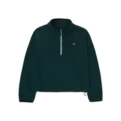 CAT - Polar Mujer Boxy Oversized Half Zip Verde Petróleo