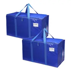 GENERICO - Bolsa de Almacenamiento 100 Litros Resistente al Agua Azul con Cierre y Asas