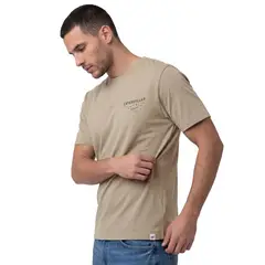 CAT - Polera Manga Corta Hombre Heritage Peoria Beige