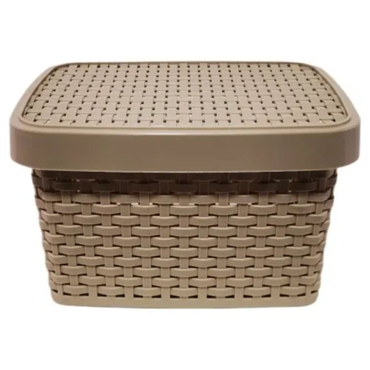 GENERICO - Caja Organizadora Plástica 10L Tejido Beige