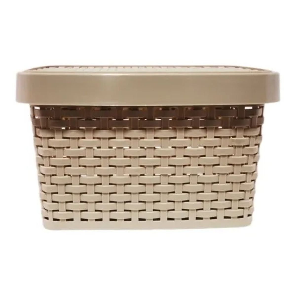 GENERICO - Caja Organizadora Plástica 10L Tejido Beige