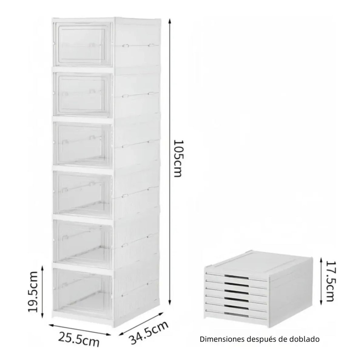 GENERICO - Caja Organizadora de Zapatos Apilable Plástica Transparente