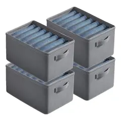 GENERICO - Caja Organizadora Plegable Tela Gris 44x30x20 cm