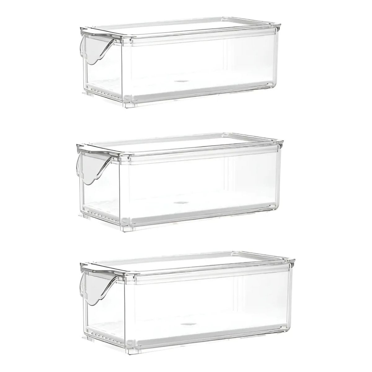 GENERICO - Cajas Organizadoras Apilables Transparente 30cm x 10cm x 11cm Plastico