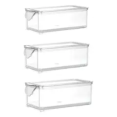 GENERICO - Cajas Organizadoras Apilables Transparente 30cm x 10cm x 11cm Plastico