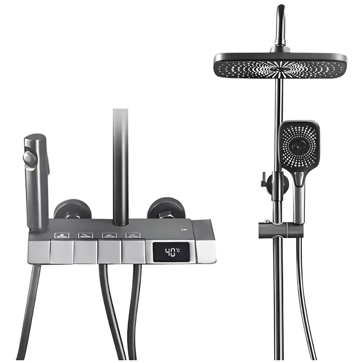 GENERICO - Ducha Columna Moderna 4 Funciones Llave Botones Con Pantalla Digital