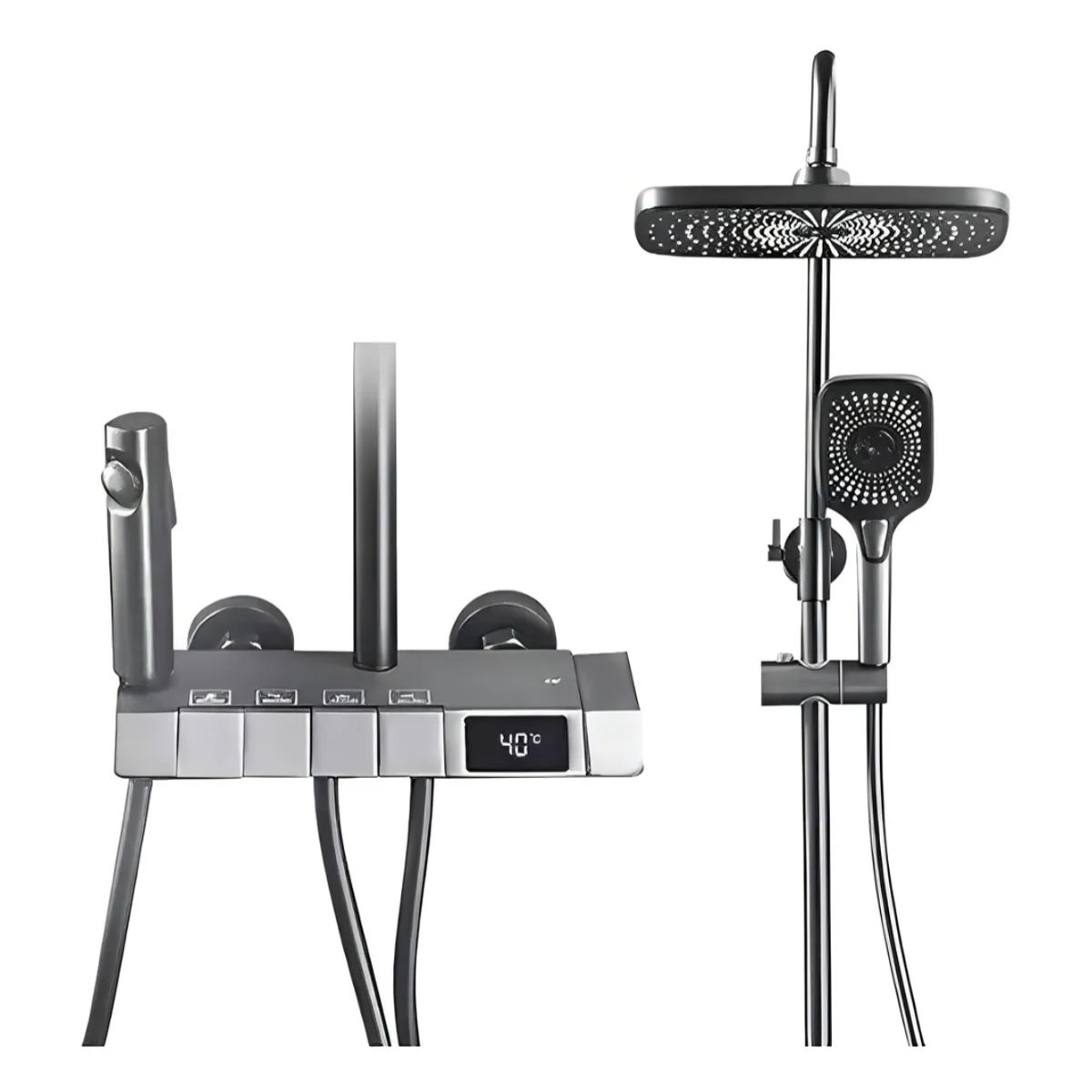 GENERICO - Ducha Columna Moderna 4 Funciones Llave Botones Con Pantalla Digital