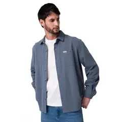 CAT - Camisa Manga Larga Hombre Waffle Knit Azul