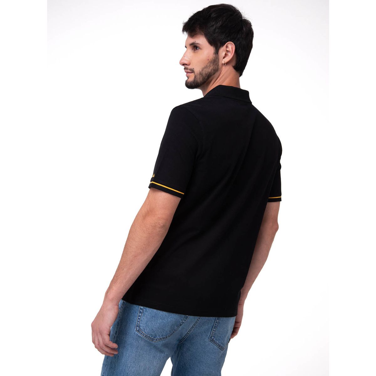 CAT - Polo Manga Corta Hombre Caterpillar Slim Negro CAT