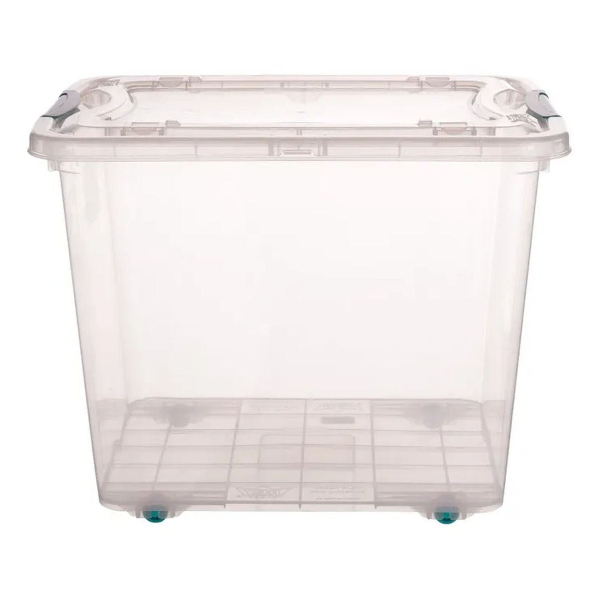 GENERICO - Caja Organizadora Plástica Transparente Con Ruedas 50L