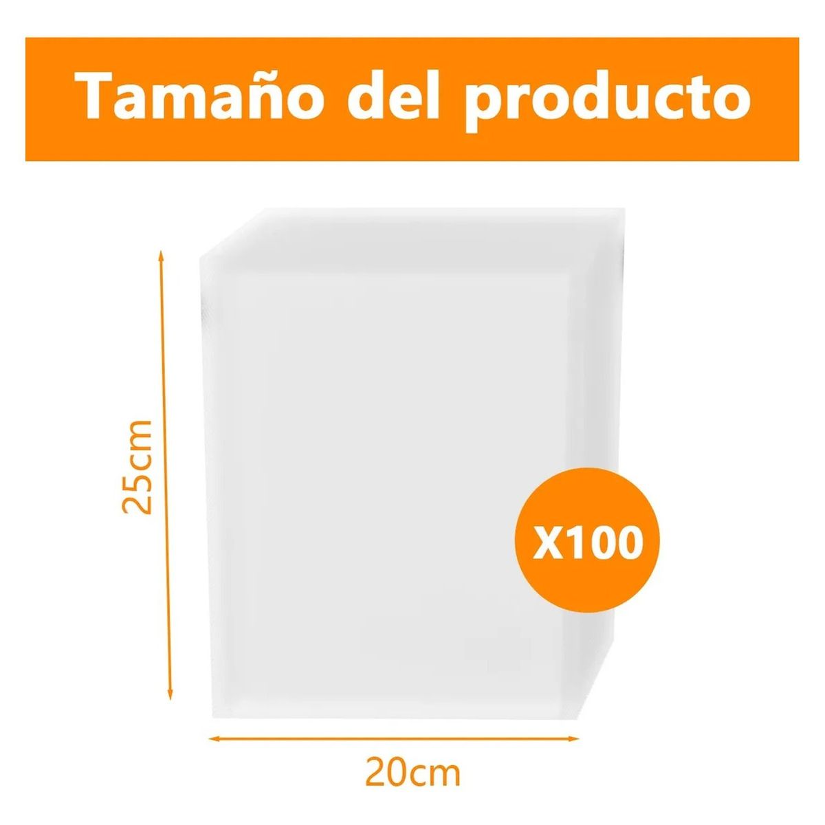 GENERICO - Bolsas de Vacío para Alimentos 20x25cm Transparente Pack de 100 - Conservación y Almacenamiento