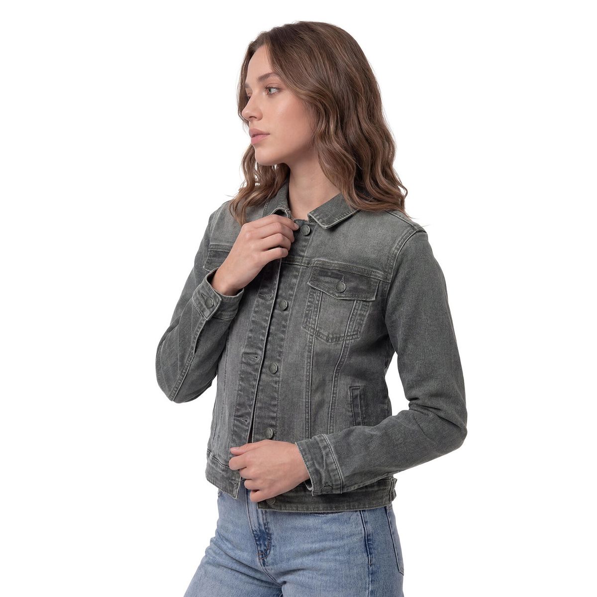CAT - Chaqueta Jeans Mujer Fundation Gris CAT