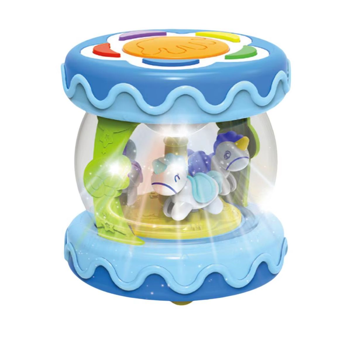 OEM - JUGUETE CARRUSEL GIRATORIO MUSICAL azul