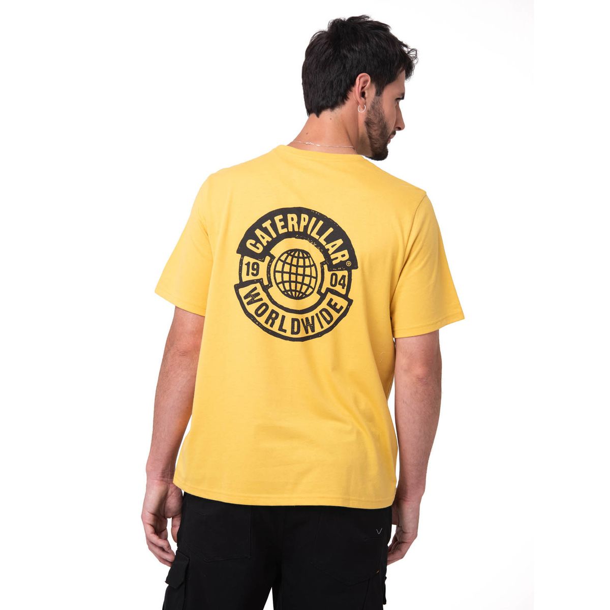 CAT - Polera Manga Corta Hombre Graphic Moto Amarillo CAT