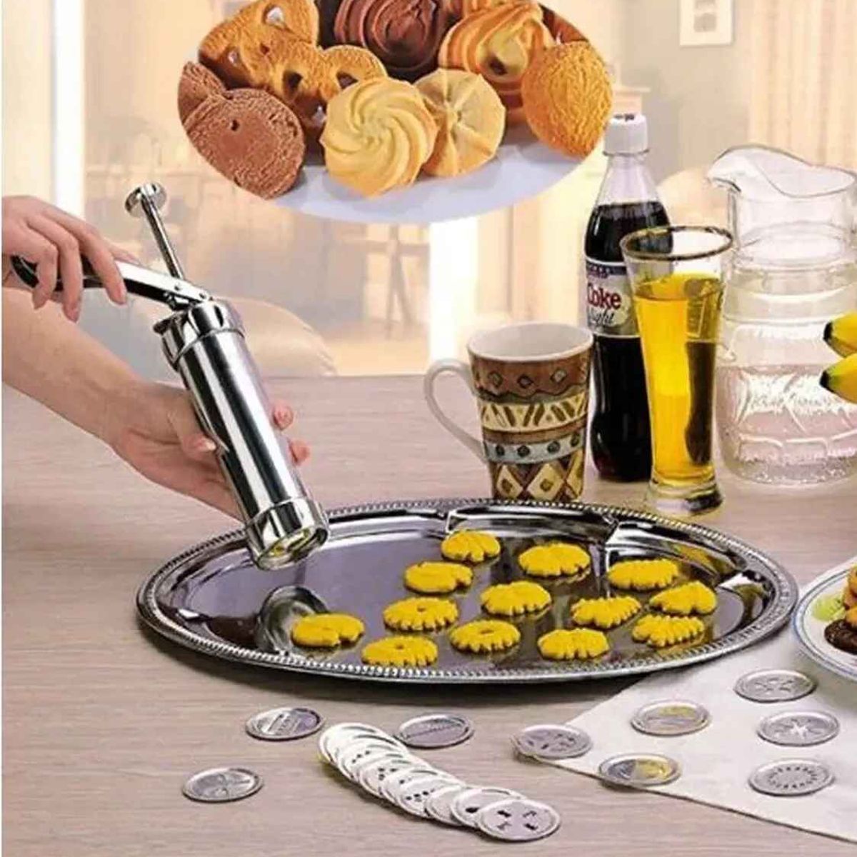 GENERICO - Prensa Para Galletas Con Moldes Figuras Máquina Reposteria Plateado