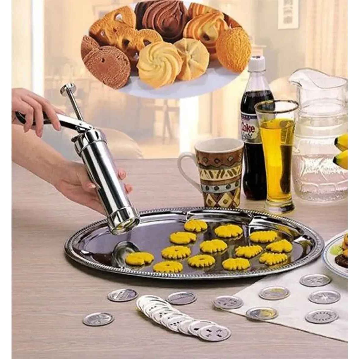 GENERICO - Prensa Para Galletas Con Moldes Figuras Máquina Reposteria Plateado