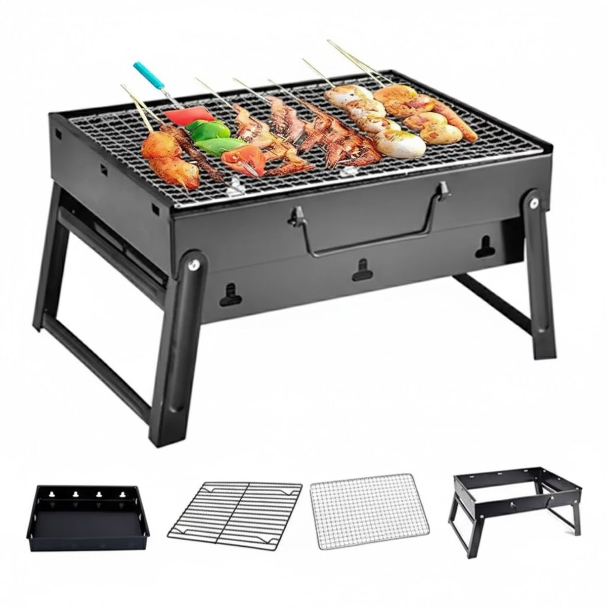 GENERICO - Mini Parrillera Plegable De Carbón Portátil Barbacoa 43X29CM