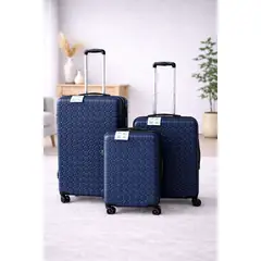 GENERICO - Set 3 Maletas Rigidas Ruedas 360 Azul 26