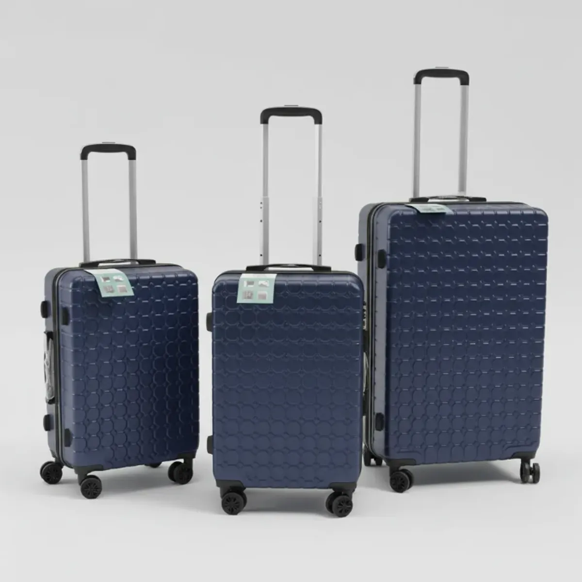 GENERICO - Set 3 Maletas Rigidas Ruedas 360 Azul 26