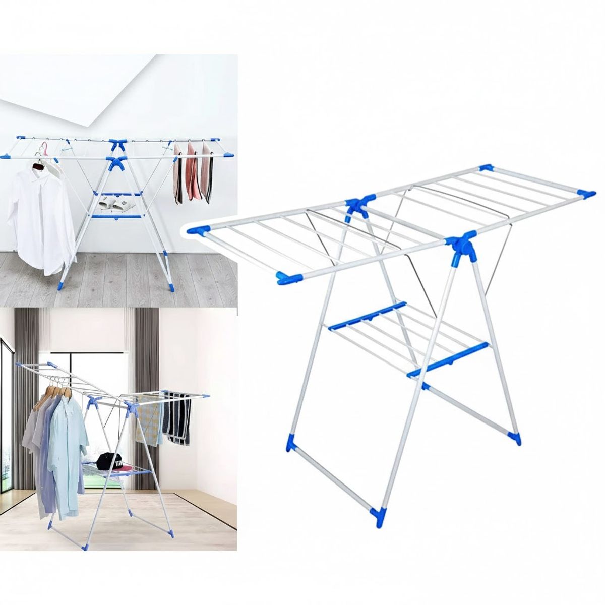 GENERICO - Tendedero Organizador Colgador Ropa Plegable 2 Niveles