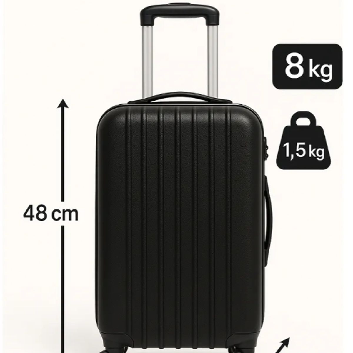 GENERICO - Set 3 Maletas Rigidas Ruedas 360 Celeste Acero 26