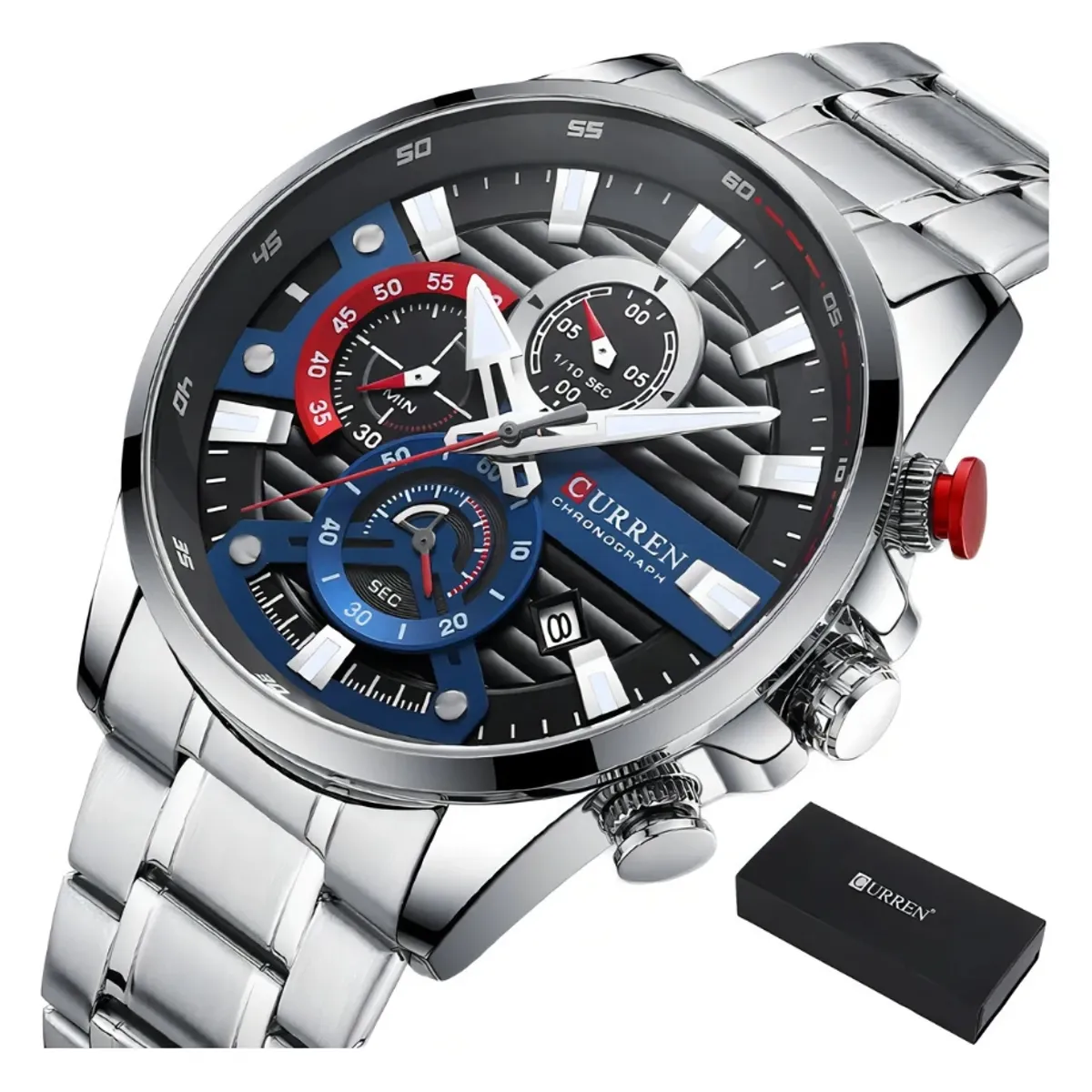 CURREN - Reloj Hombre Curren 8415 Cronógrafo + Caja