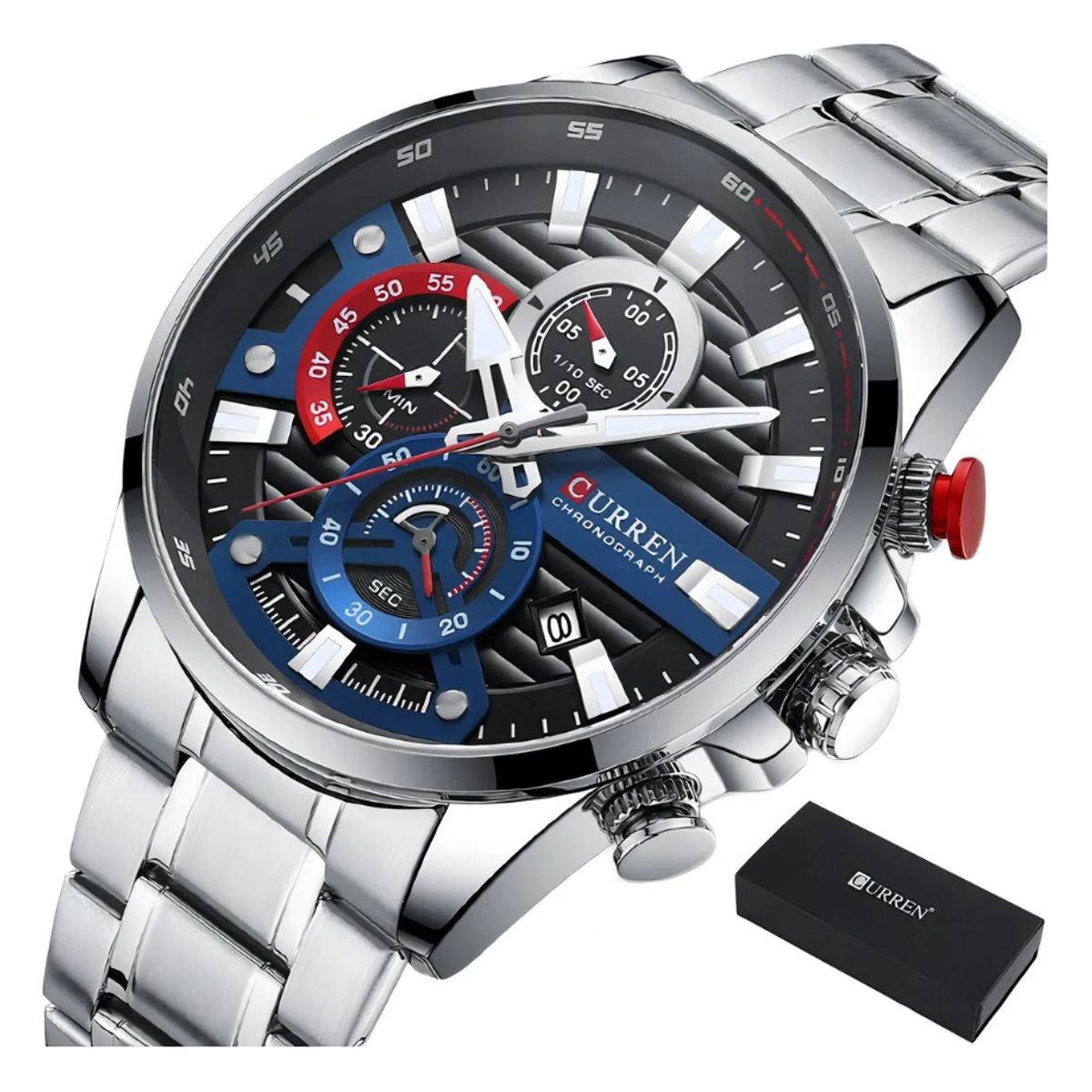CURREN - Reloj Hombre Curren 8415 Cronógrafo + Caja