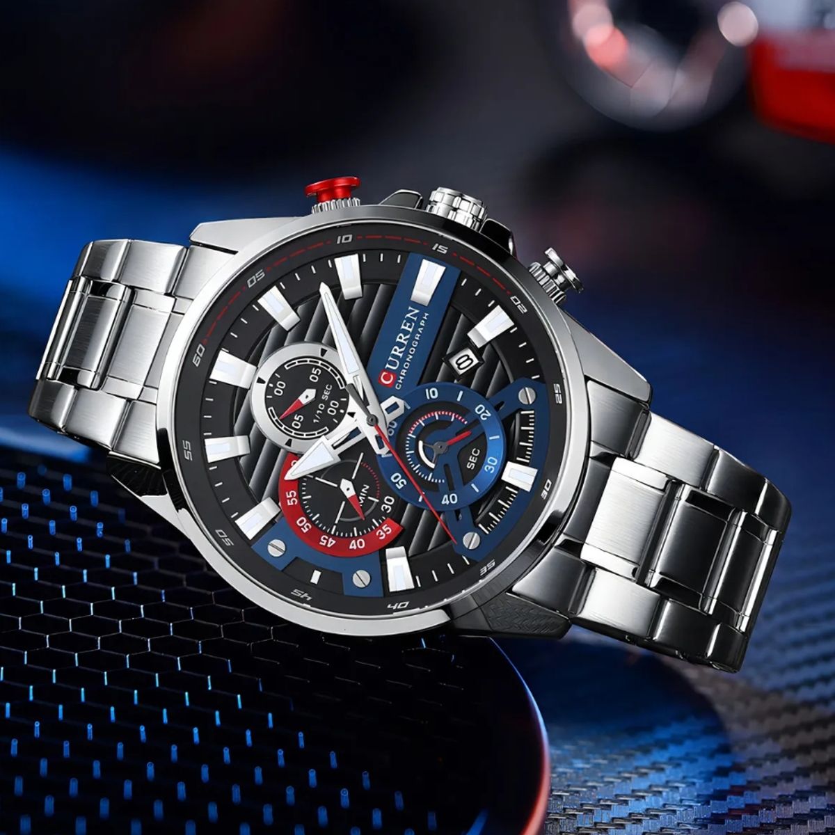 CURREN - Reloj Hombre Curren 8415 Cronógrafo + Caja