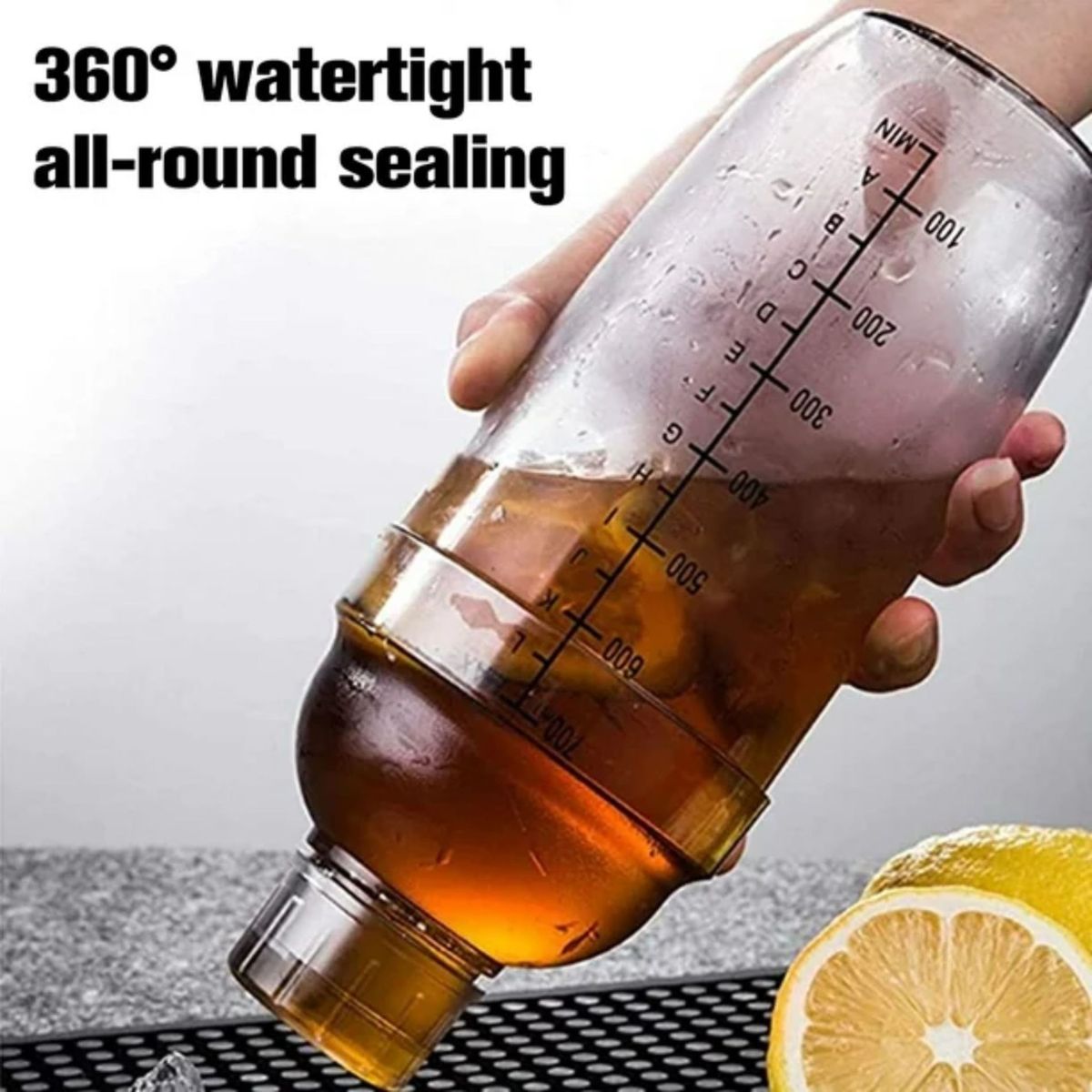 GENERICO - Coctelera De Plastico Shaker Con Escala Medidora 750ml