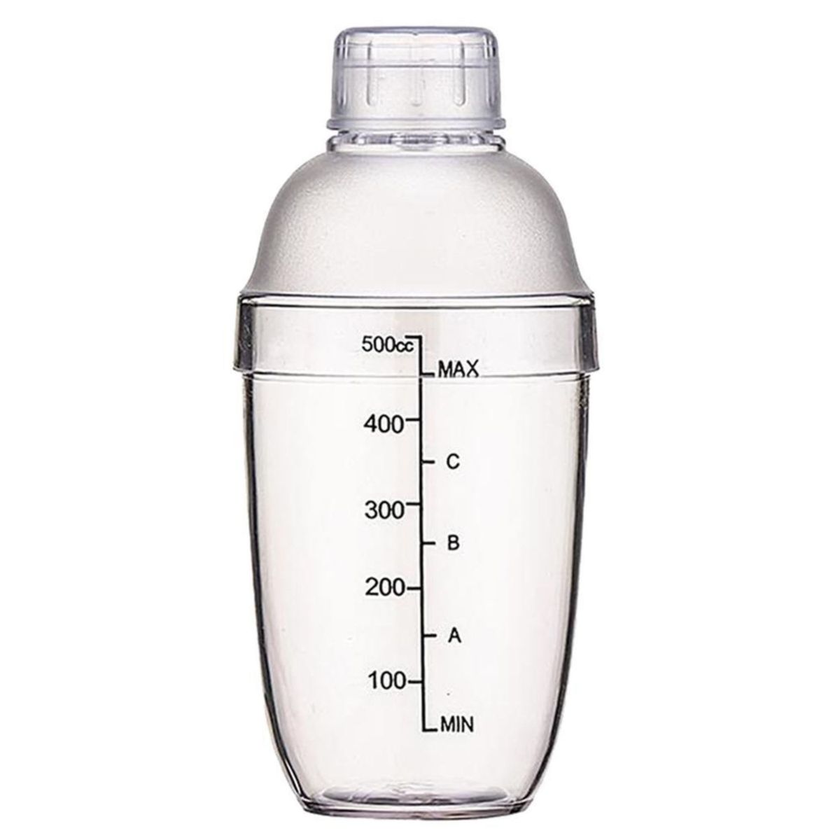 GENERICO - Coctelera De Plastico Shaker Con Escala Medidora 500ml