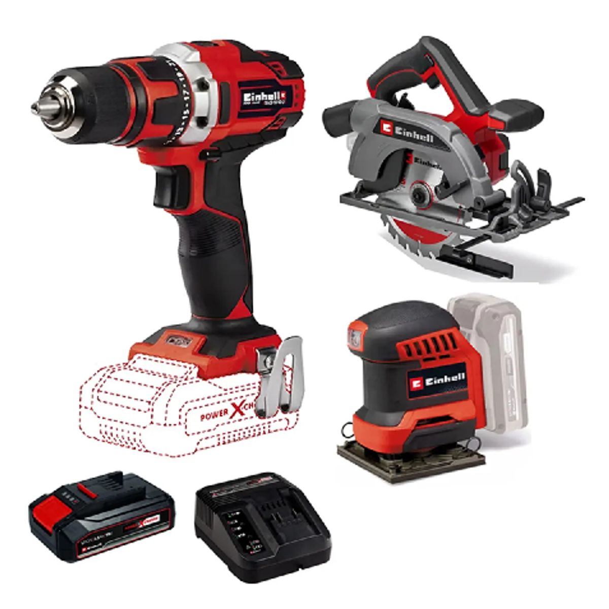 EINHELL - Taladro Atornillador+ Galletera Esmeril Angular 18v Einhell Unico 451392543312304460731-12