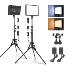 NEEWER - Pro 2x 320 Led Panel Luz Video Iluminación Kit -25w Para Vlog Celular 17 16 15 Pro Max Fotografía
