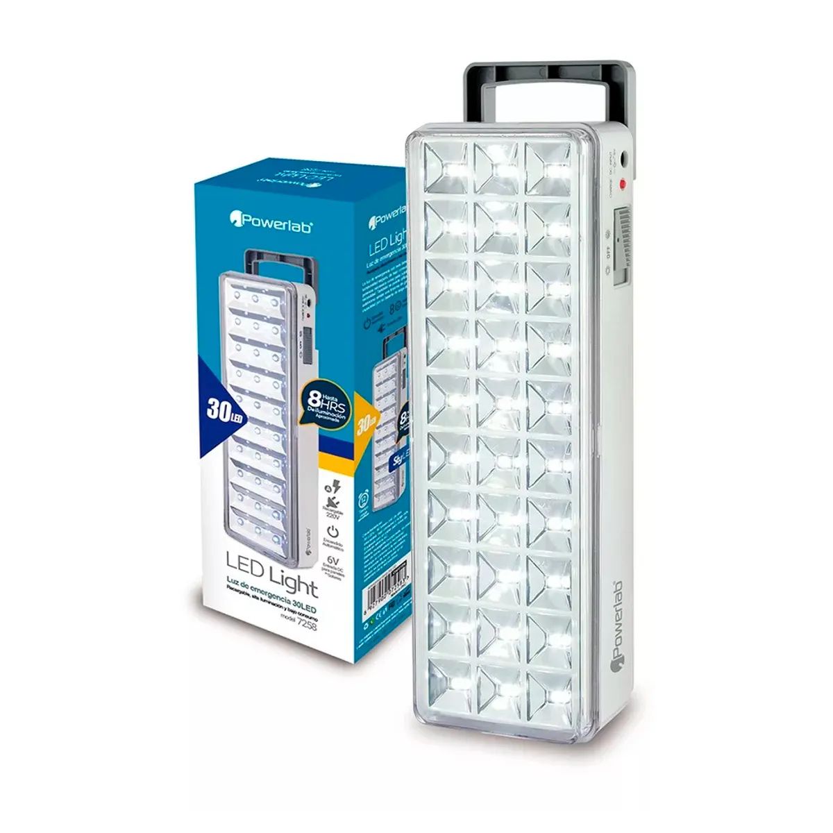 POWERLAB - Pack de 3 lamparas de emergencia con bateria recargable