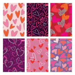 GLAM - Cuaderno Glamtex Univesitario Tapa Extra Dura 100h 7mm Corazones 6u