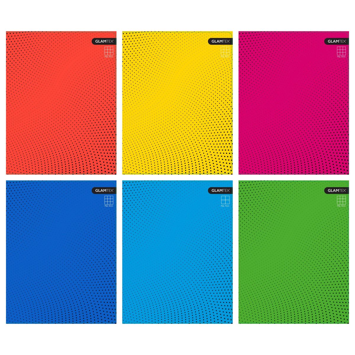 GLAM - Cuaderno Glamtex Tapa Extra Dura 100 Hojas Cuadriculado 7mm 6u