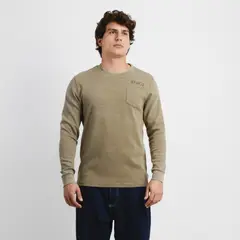 O'NEILL - POLERA MANGA LARGA PANAL OVERLAND BEIGE