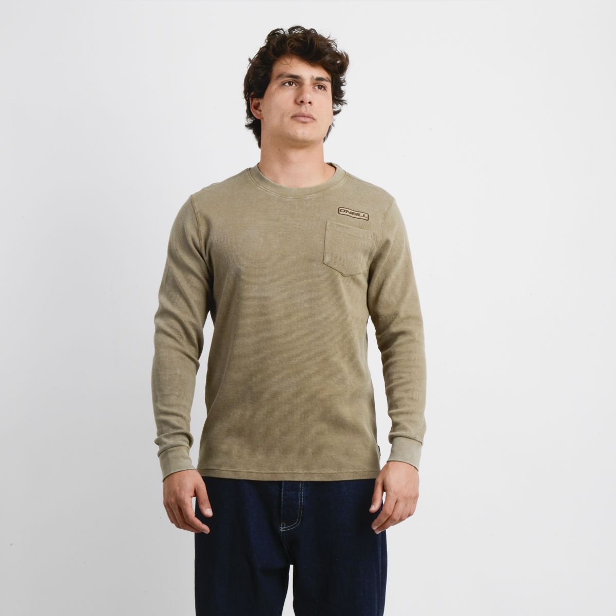 O'NEILL - POLERA MANGA LARGA PANAL OVERLAND BEIGE
