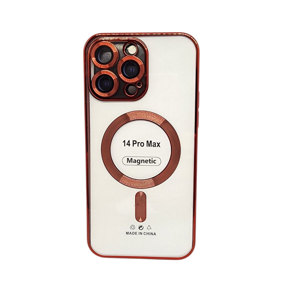 GENERICO - Funda elegante transparte generica iPhone 14 Pro Max ROJO